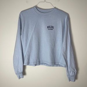 Brandy Melville Malibu CA Blue Long Sleeve Shirt